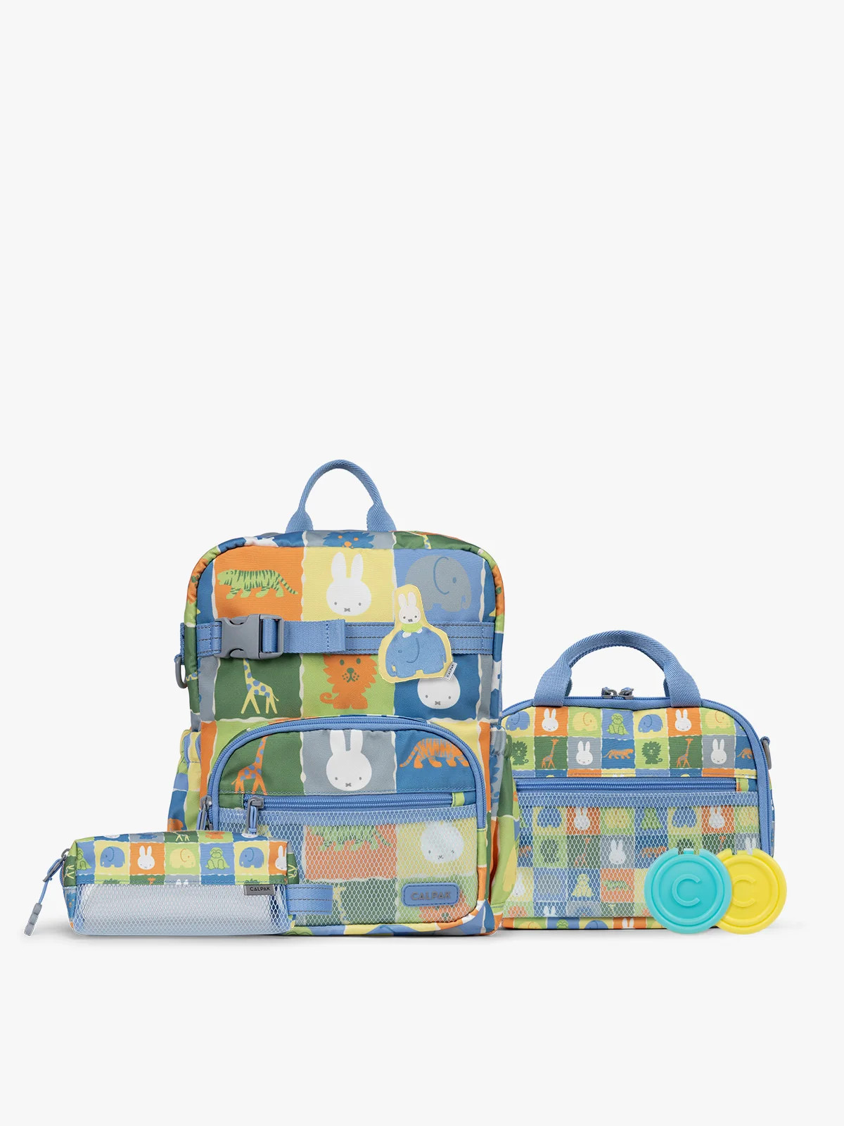 Miffy Kids School Essentials Bundle with Small Backpack in Miffy Blue Zoo Trip | CALPAK