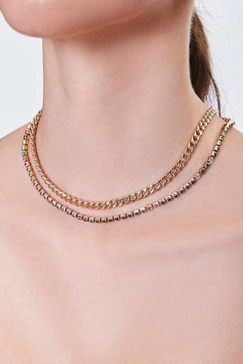 Faux Gem Chain Layered Necklace | Forever 21 (US)