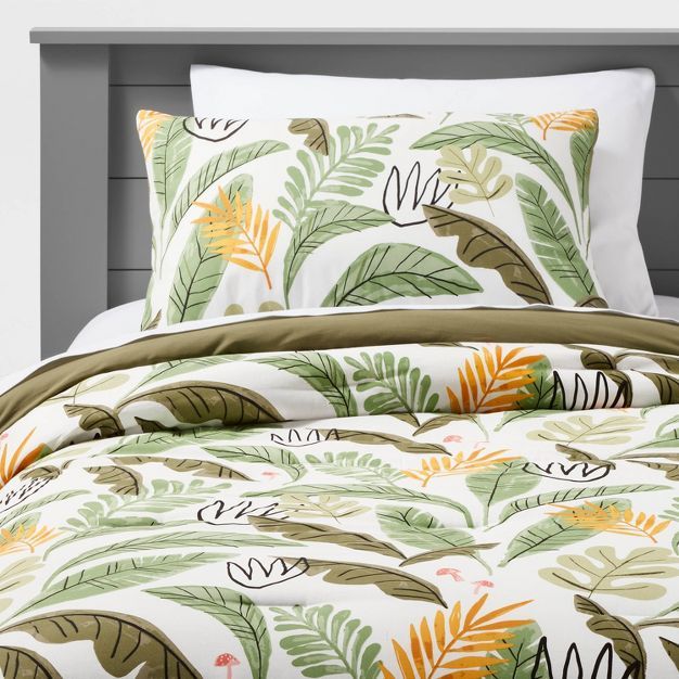 Botanical Garden Cotton Comforter Set Green - Pillowfort™ | Target