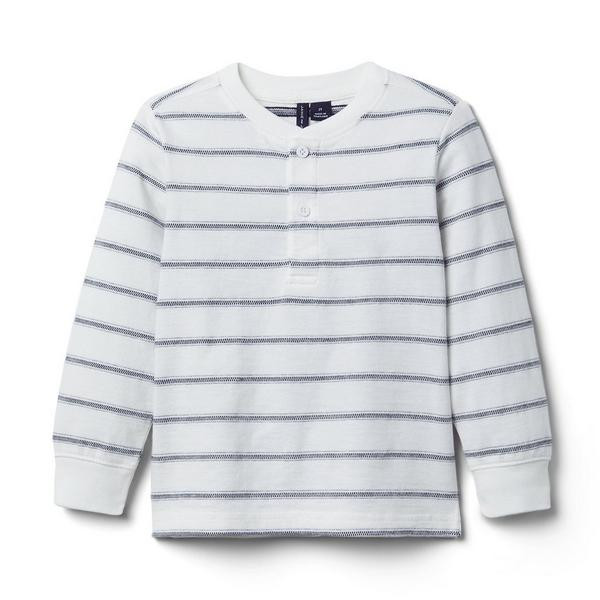 Striped Textured Henley Tee | Janie and Jack