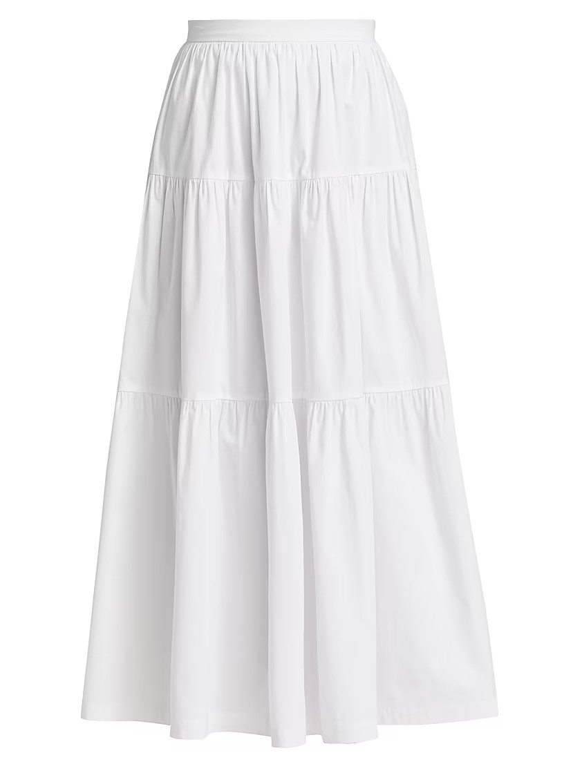 Sea Tiered Midi-Skirt | Saks Fifth Avenue