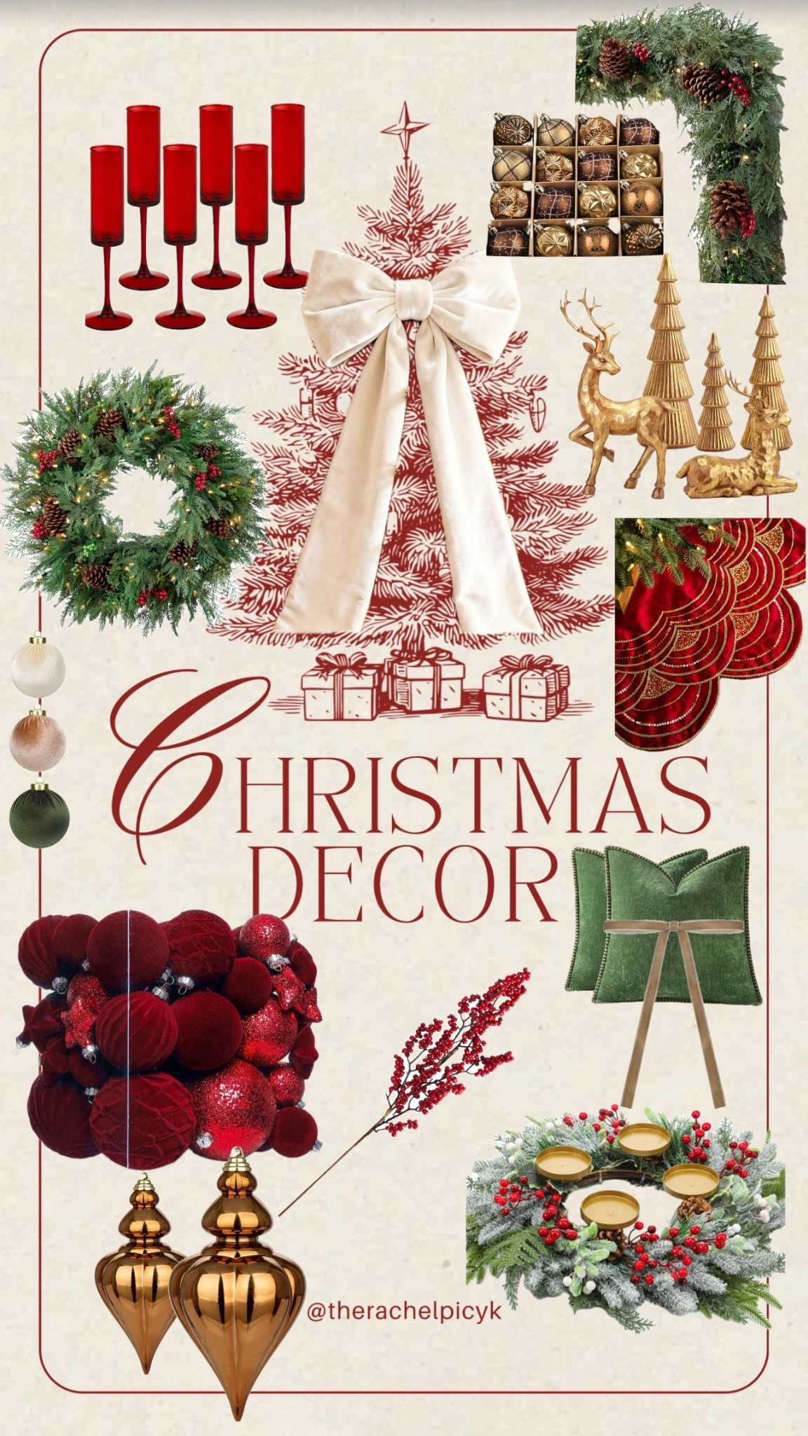 Traditional, yet trending Christmas  decor 🎁🎄✨ Shop here for a blend of affordable velvet ornaments, oversized bows, luxurious tree skirts, true needle greenery garland + wreaths, bronze details, & more! 

#LTKCyberWeek #LTKHoliday #LTKHome