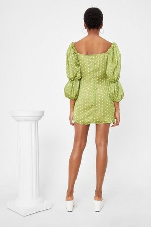 Polka Dot Exaggerated Puff Sleeve Dress | NastyGal (US & CA)