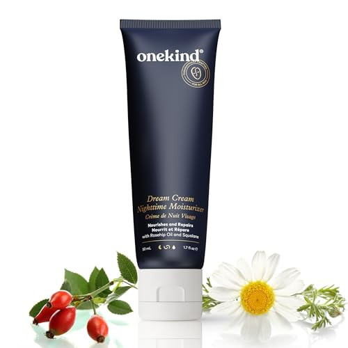 Onekind Dream Cream Night Moisturizer – Hydrating Anti-Aging Face Cream with Squalane, Rosehip & Shea Butter – Fragrance-Free, Vegan, for Dry & Sensitive Skin – 1.7 oz | Amazon (US)