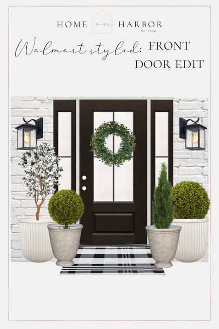 Front door porch styling from Walmart! These $25 fluted planters are going viral! 

#LTKunder50 #LTKSeasonal #LTKhome