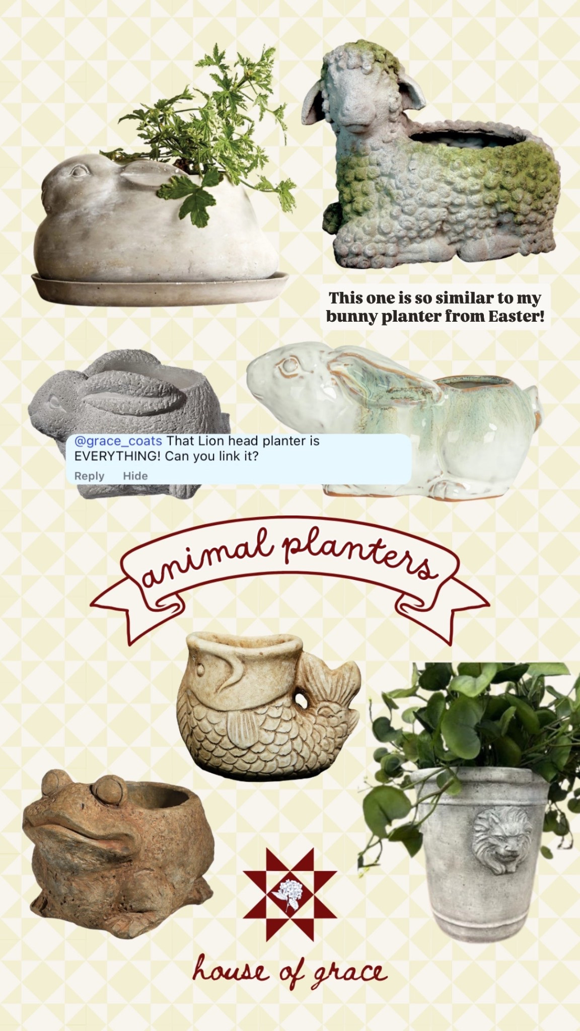 Animal head planters for spring and summer gardens!

#LTKSeasonal #LTKselfcare #LTKHome