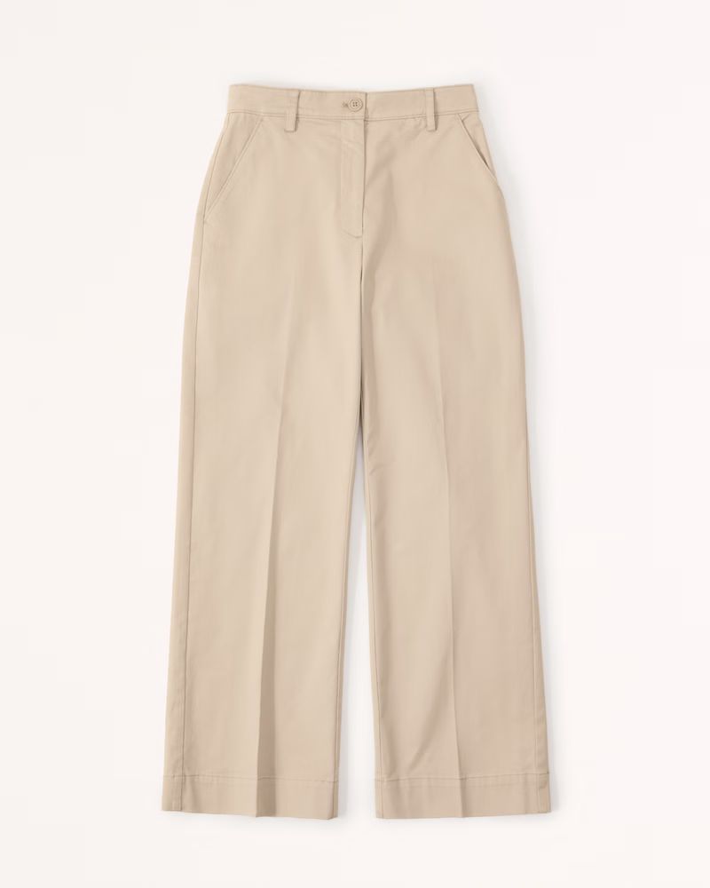 Twill Wide Leg Pant | Abercrombie & Fitch (US)
