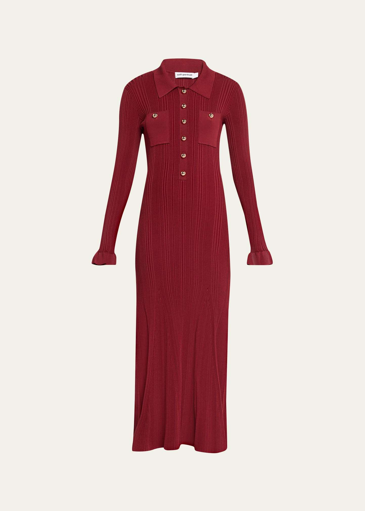 Self-Portrait Ribbed Knit Midi Dress | Bergdorf Goodman