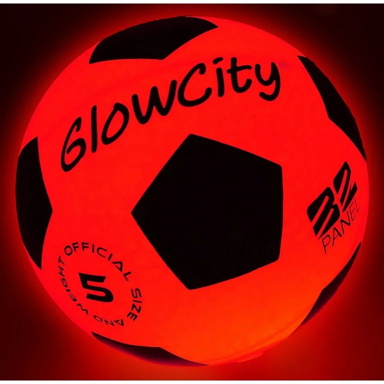 GlowCity Light up LED Soccer Ball, Battery Powered, Glows in the Dark, Size 5 | Walmart (US)