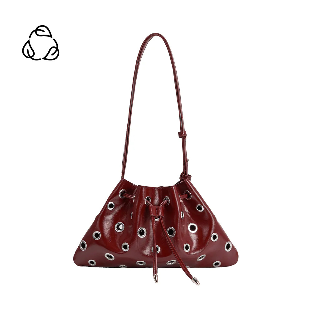 Burgundy Red Paloma Recycled Vegan Leather Shoulder Bag | Melie Bianco | Melie Bianco