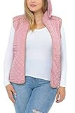 Best Great Fancy Expensive Women's Pink Fur-Lined 2X Sleeveless Puffy Vest Quilted Puffer Hooded Zip | Amazon (US)