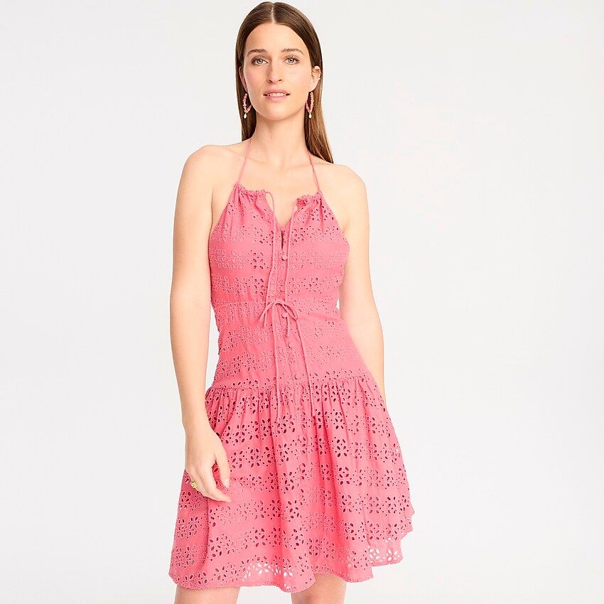 Anguilla mini halter dress in eyelet | J.Crew US