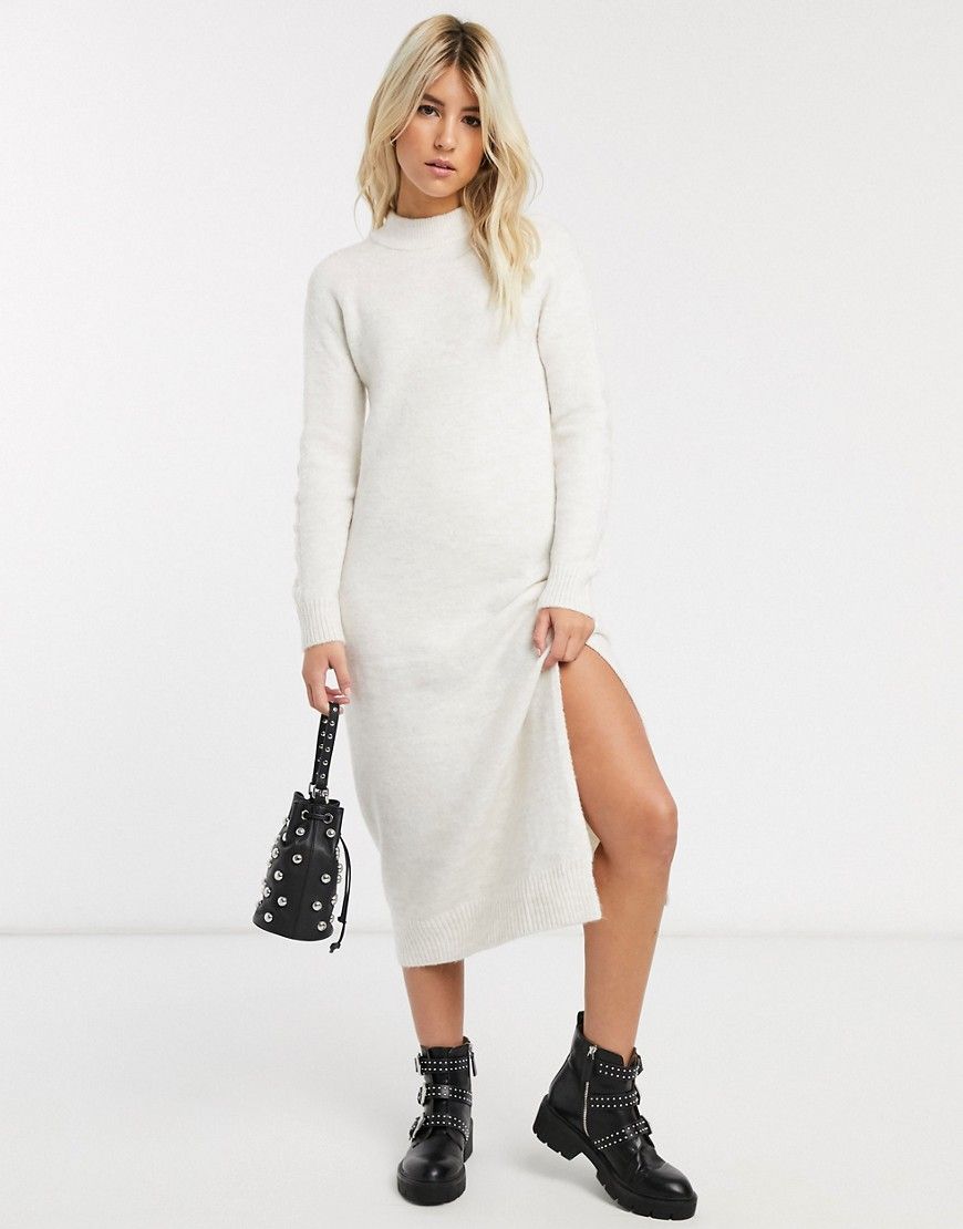 Pimkie crew neck knitted dress in beige | ASOS (Global)
