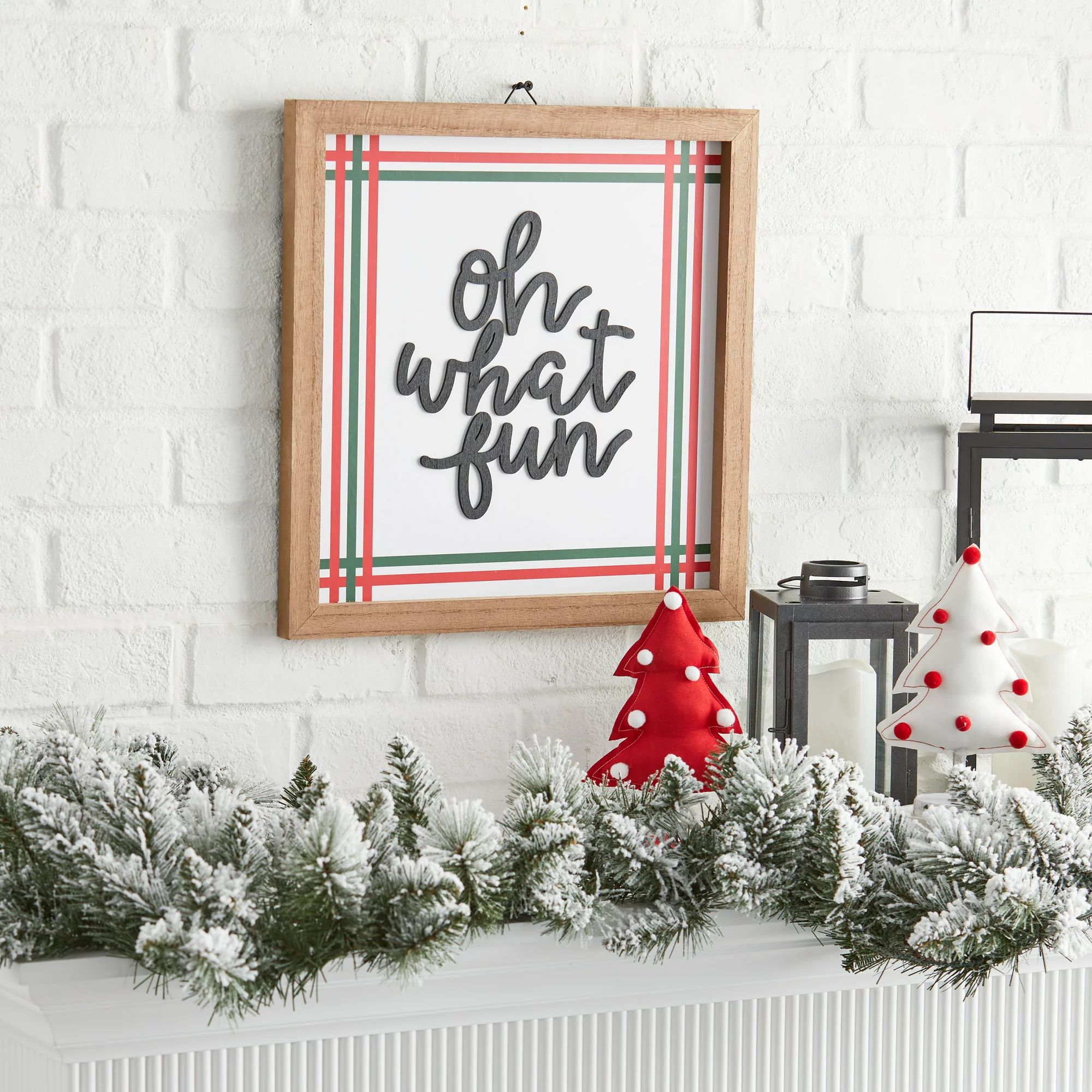 Holiday Time Oh What Fun Christmas Framed Sign, 16 Inch | Walmart (US)