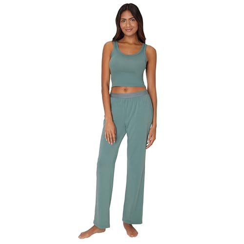 Hanes Women's Originals 2-Piece Lounge Set, Comfywear Supersoft Crop Tank & Lounge Pants Loungewear Set | Amazon (US)