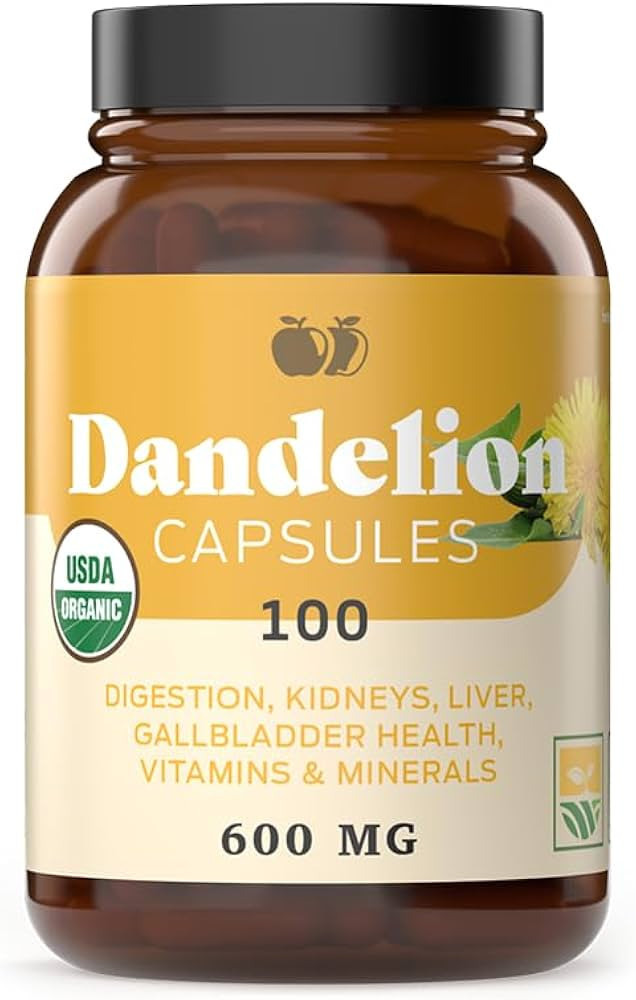 Complete Natural Products Pure Organic Dandelion Root Capsules - 530mg Capsules 100 Pills Dried D... | Amazon (US)
