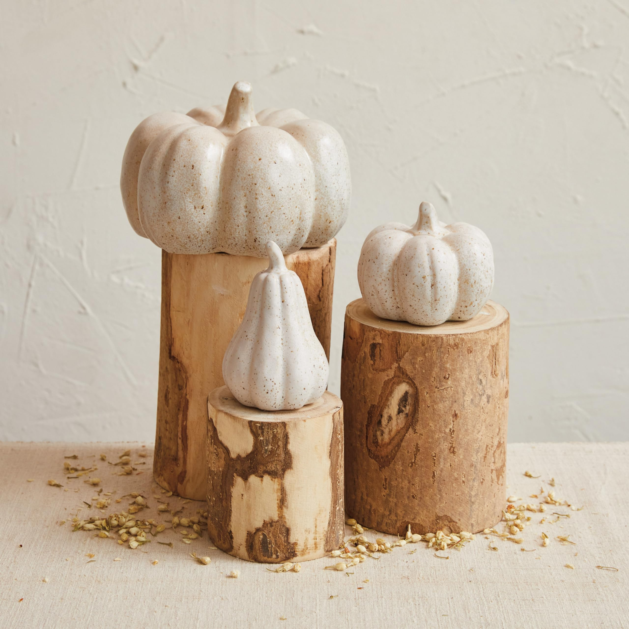 Creative Co-Op Stoneware Pumpkin Decor with Reactive Glaze, Cream | Amazon (US)