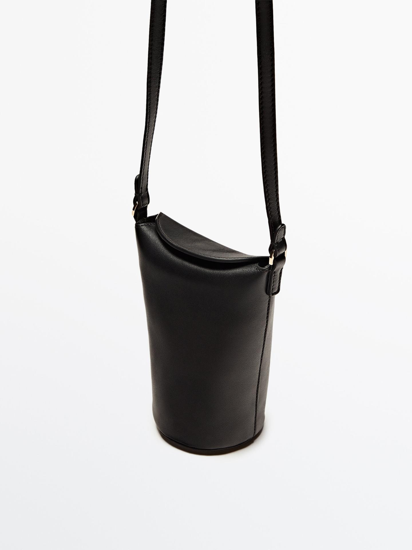 Vertical nappa leather mini crossbody bag | Massimo Dutti US