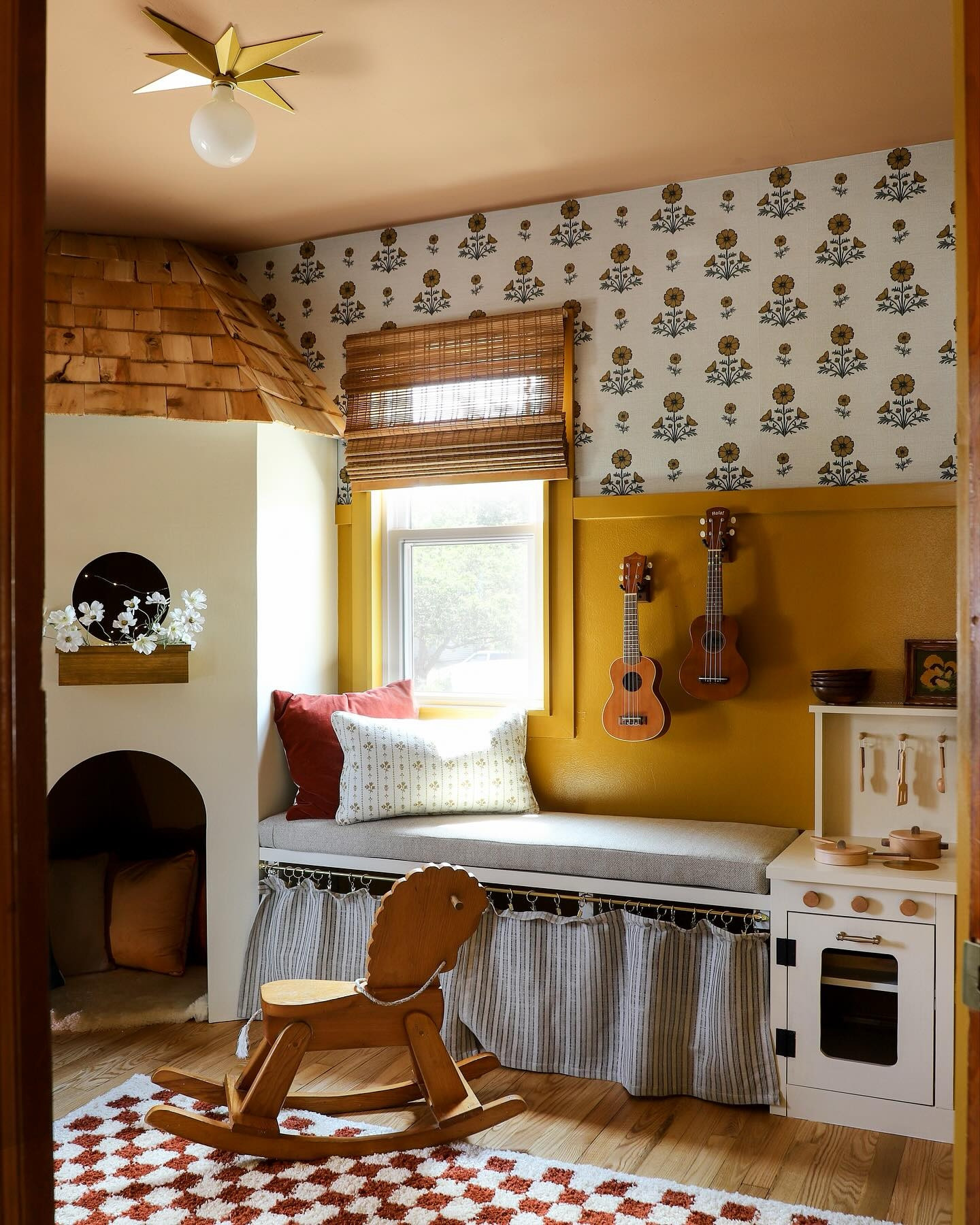 Let’s look back to the first time I ever designed with yellow – my friends Anna and Justin’s space on Season 2 of our show. I’d never used yellow before, but the playroom and office we brightened with mustard walls and trim quickly became one of my favorite makeovers! 💛

#diyrenovation #playroom

#LTKFamily #LTKHome #LTKxPrimeDay