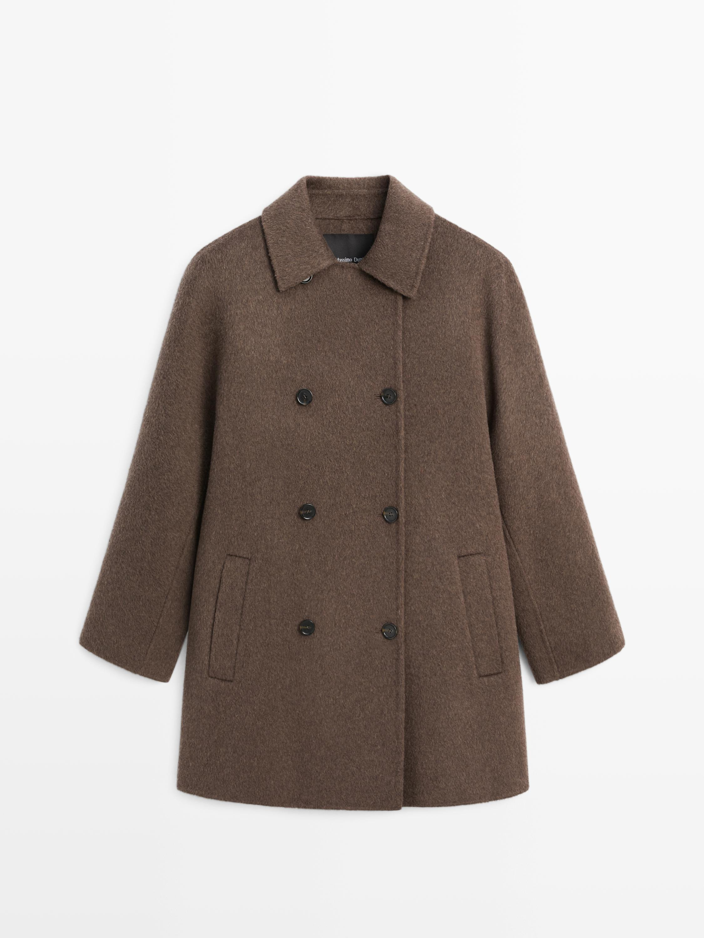 Wool blend double-breasted coat | Massimo Dutti US