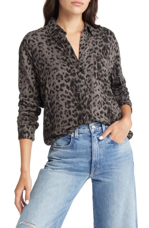 Rails Hunter Leopard Print Button-Up Shirt in Umber Leopard Spots at Nordstrom, Size X-Large | Nordstrom