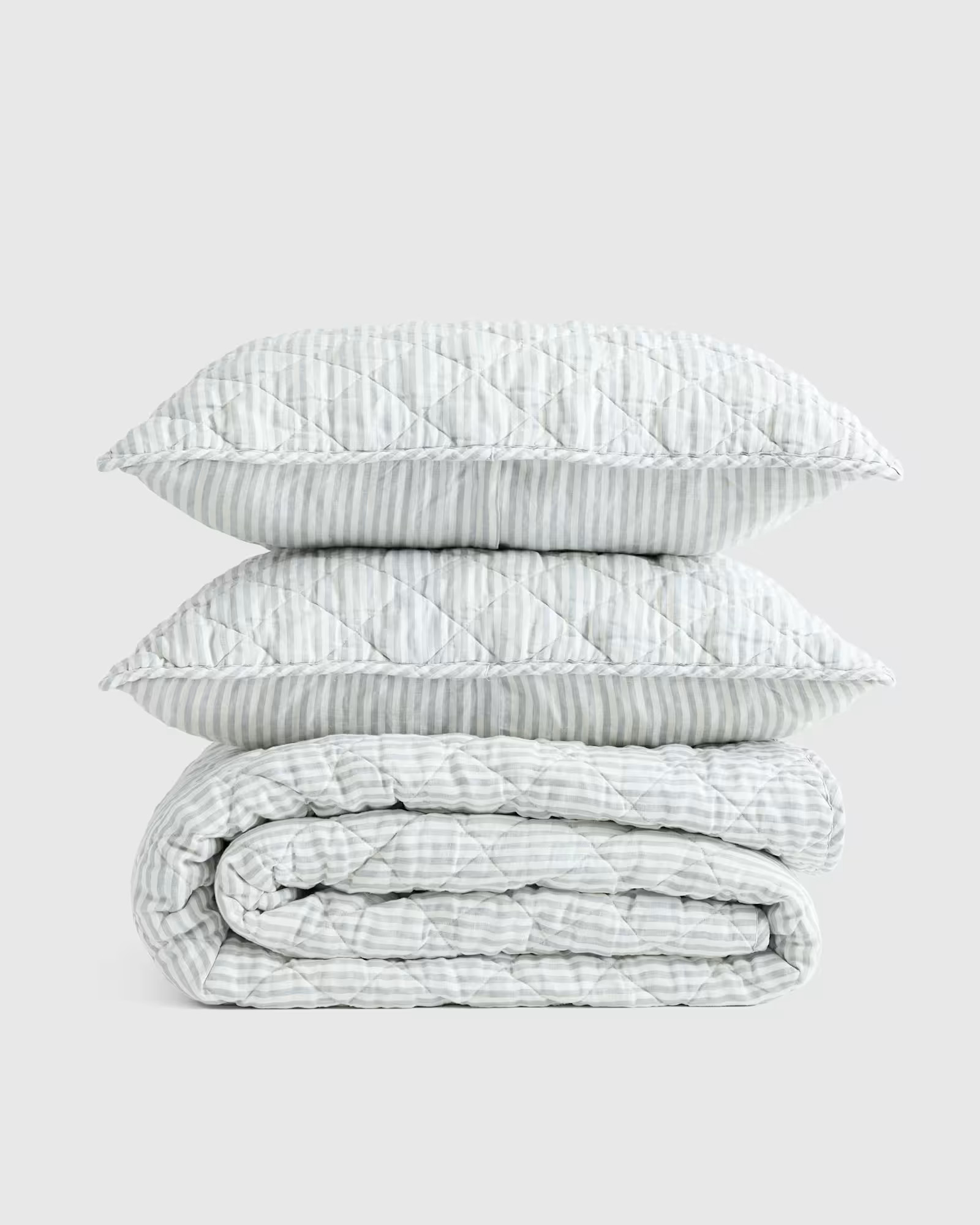 European Linen Stripe Quilt Set | Quince