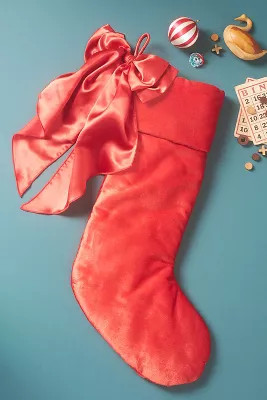 Velvet Bow Stocking | Anthropologie (US)