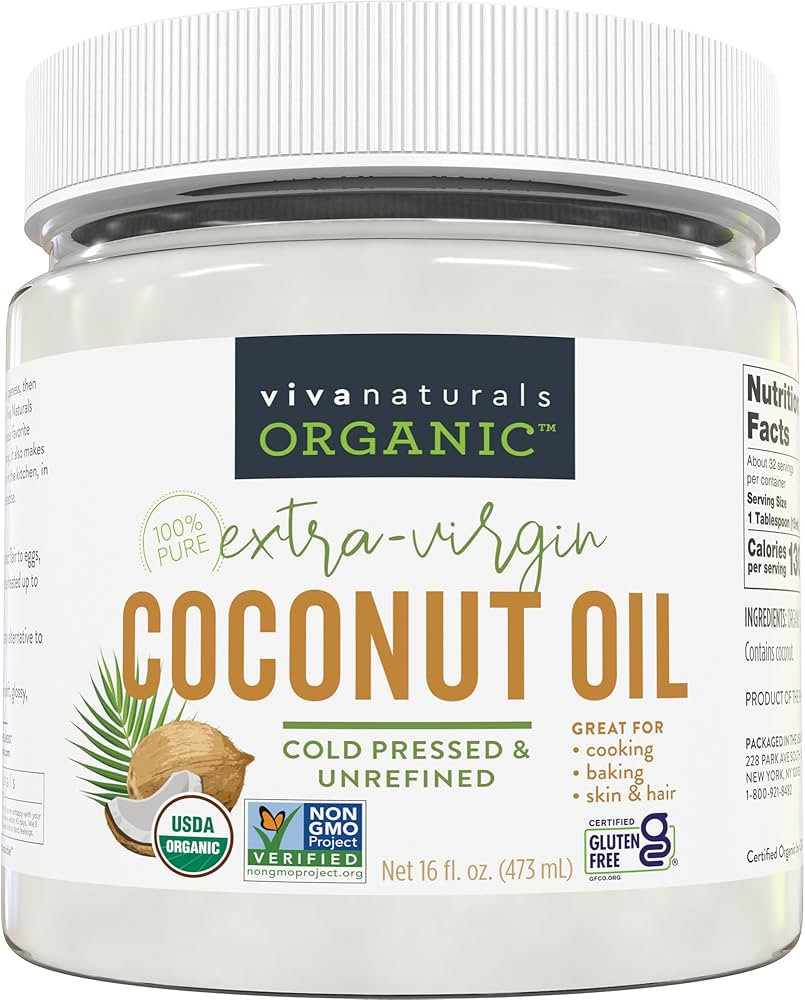 Viva Naturals Organic Coconut Oil - Unrefined, Cold-Pressed Extra Virgin Coconut Oil, USDA Organi... | Amazon (US)