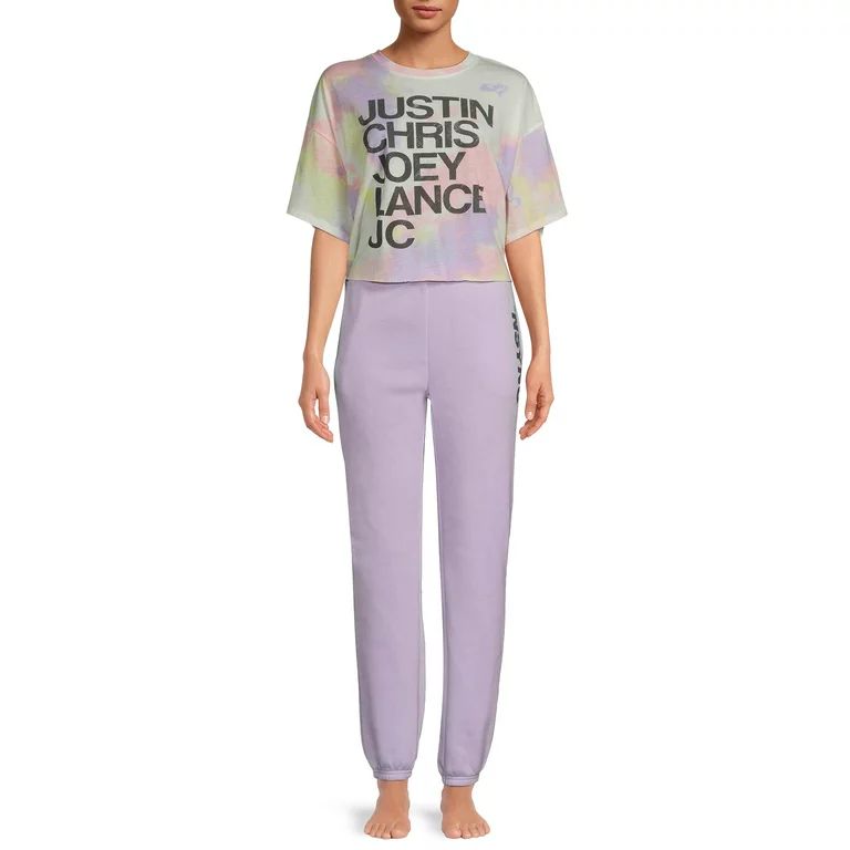 Grayson Social Women's and Women's Plus Size Graphic Sleep T-Shirt and Joggers Set, 2-Piece | Walmart (US)