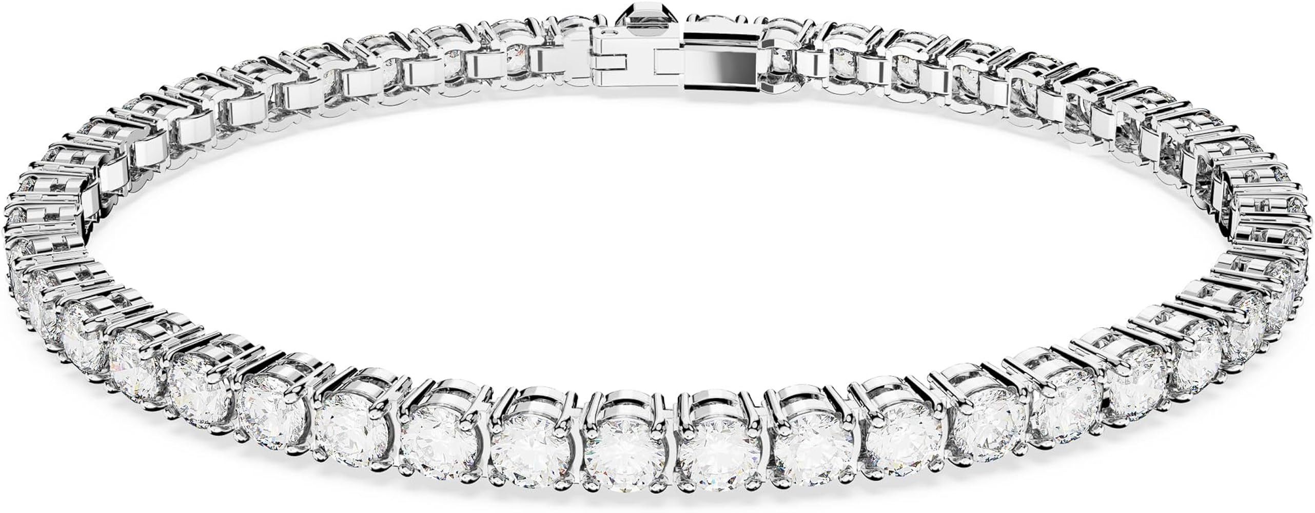 Swarovski Matrix Tennis Bracelet, Round Cut, Clear, Rhodium Finished | Amazon (US)