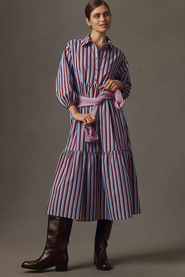 The Bettina Tiered Shirt Dress by Maeve | Anthropologie (US)
