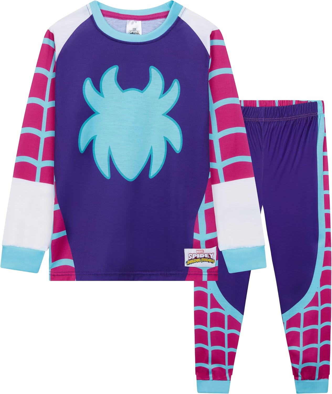 Get Trend Ghost Spider & Spidey 2 Pc Pajama Set for Boys Girls 3–8 Years, T Shirt PJ Pants Lounge Set Gifts for Boys | Amazon (US)