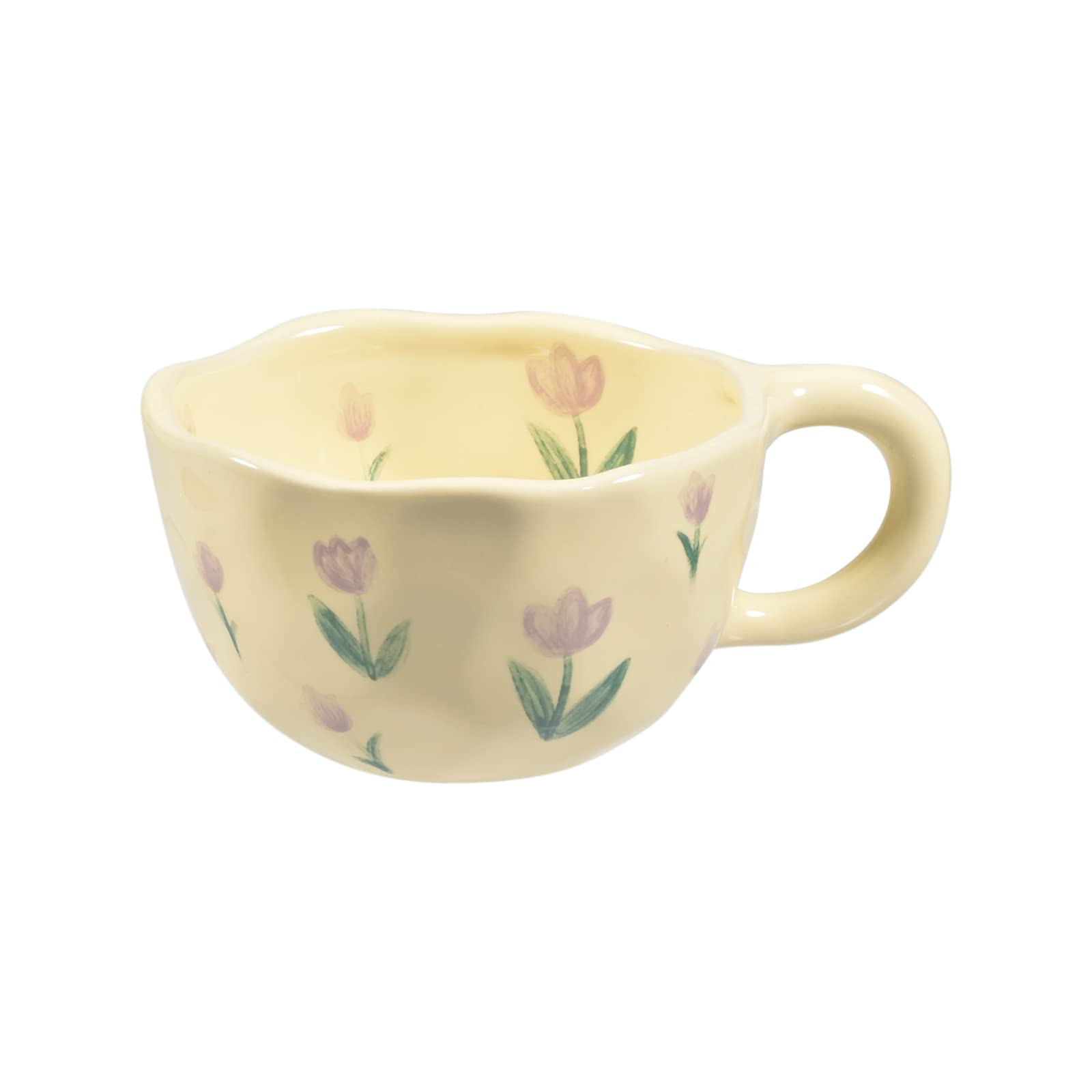 Koythin Ceramic Coffee Mug, Creative Flower Cup for Office and Home, Dishwasher and Microwave Safe, 8.5 oz/250 ml for Latte Tea Milk (Purple Tulip) | Amazon (US)