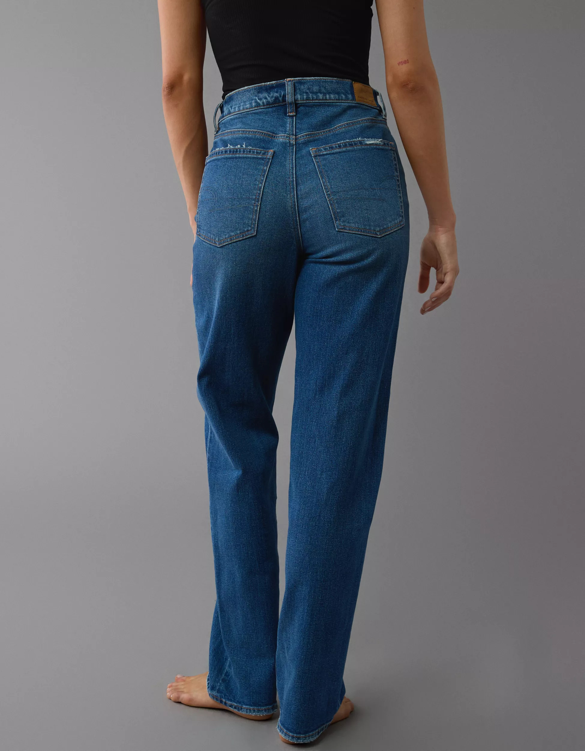 AE Strigid Super High-Waisted Baggy Straight Jean | American Eagle Outfitters (US & CA)
