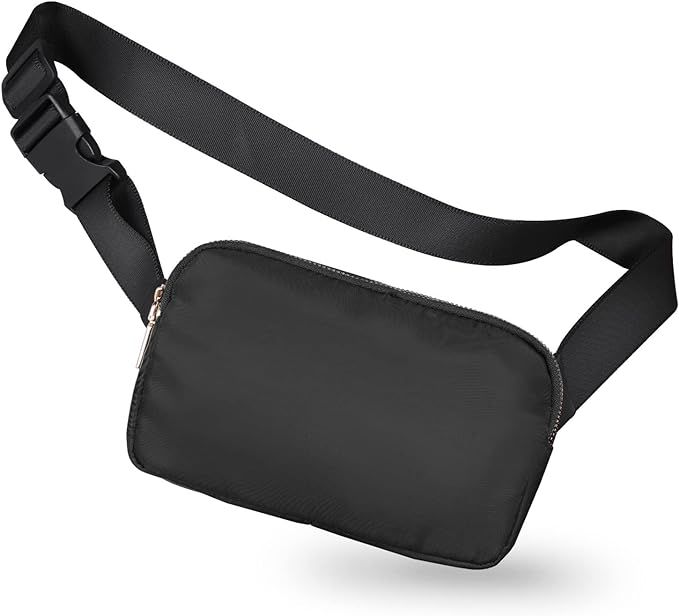 Amazon.com: Sindax Small Black Fanny Packs for Women Waterproof Chest Pack Belt Bag with Adjustab... | Amazon (US)