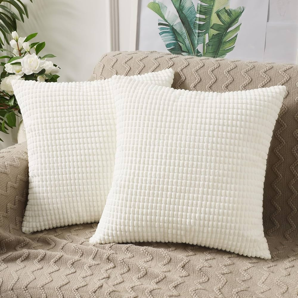 BeBen Christmas Throw Pillow Covers 20x20 - Set of 2, Decorative Euro Pillow Covers Corn Striped,... | Amazon (US)