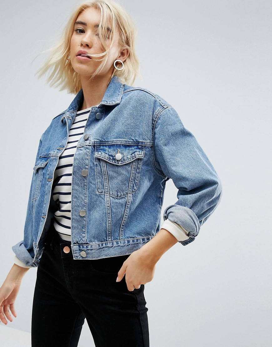 ASOS DESIGN denim jacket in midwash blue - Blue | ASOS US