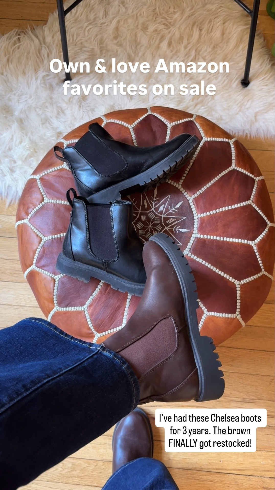 My favorite Amazon Chelsea boots are restocked! 5k positive reviews. I’ve worn these all over New York for 3 years. True to size. Under $35