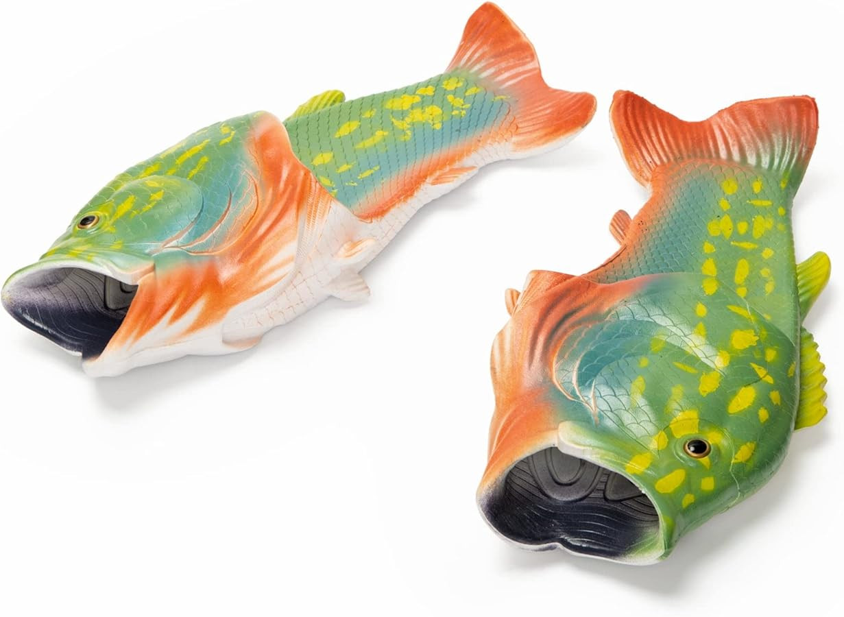 Coddies Fish Flip Flops - The Original Fish Slippers - Funny Gift, Unisex Sandals, Bass Slides, P... | Amazon (US)