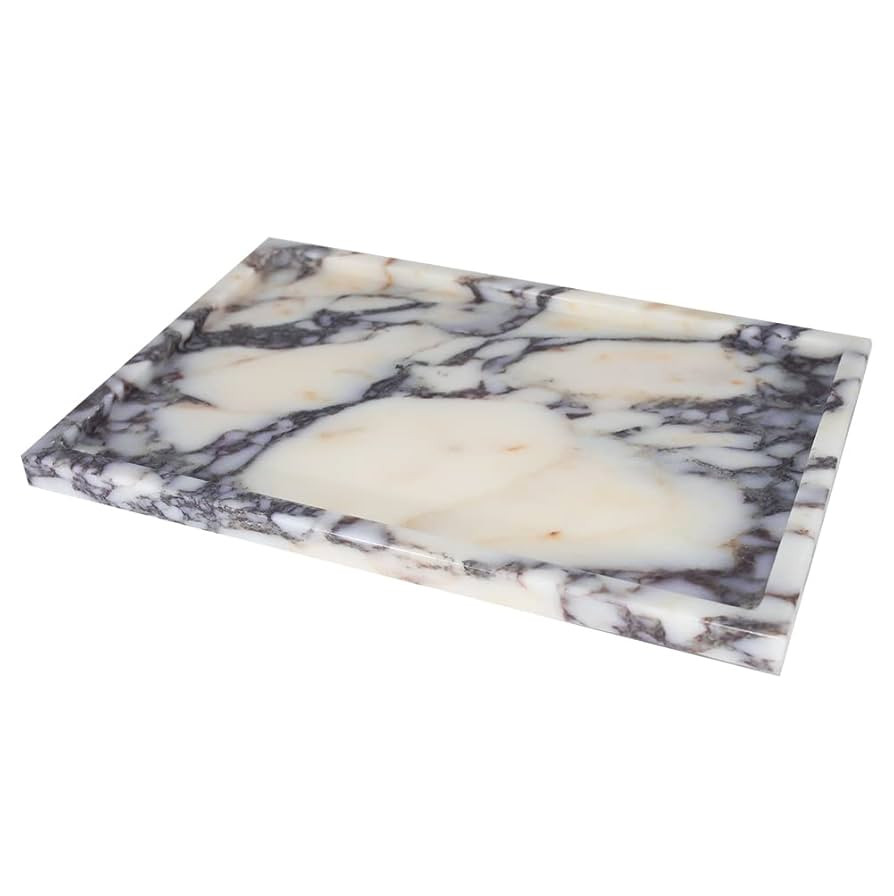 Real Luxurious Natural Marble Vanity Tray Genuine Marble/Stone Storage Tray for Home Decor Bathro... | Amazon (US)