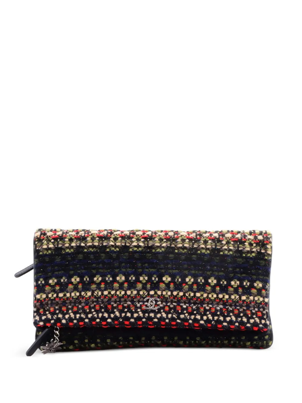 CHANEL Pre-Owned Paris-Salzburg Edelweiss Quilted Tweed clutch bag - Black | Farfetch Global