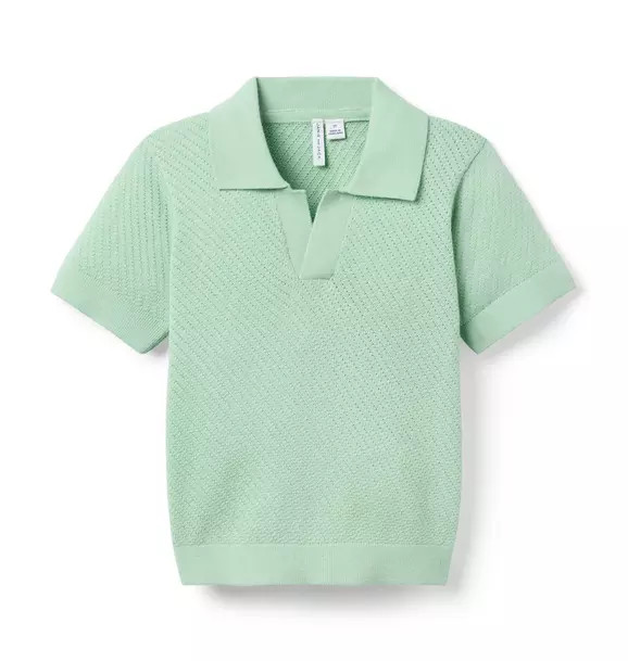 Relaxed Collar Textured Knit Polo | Janie and Jack
