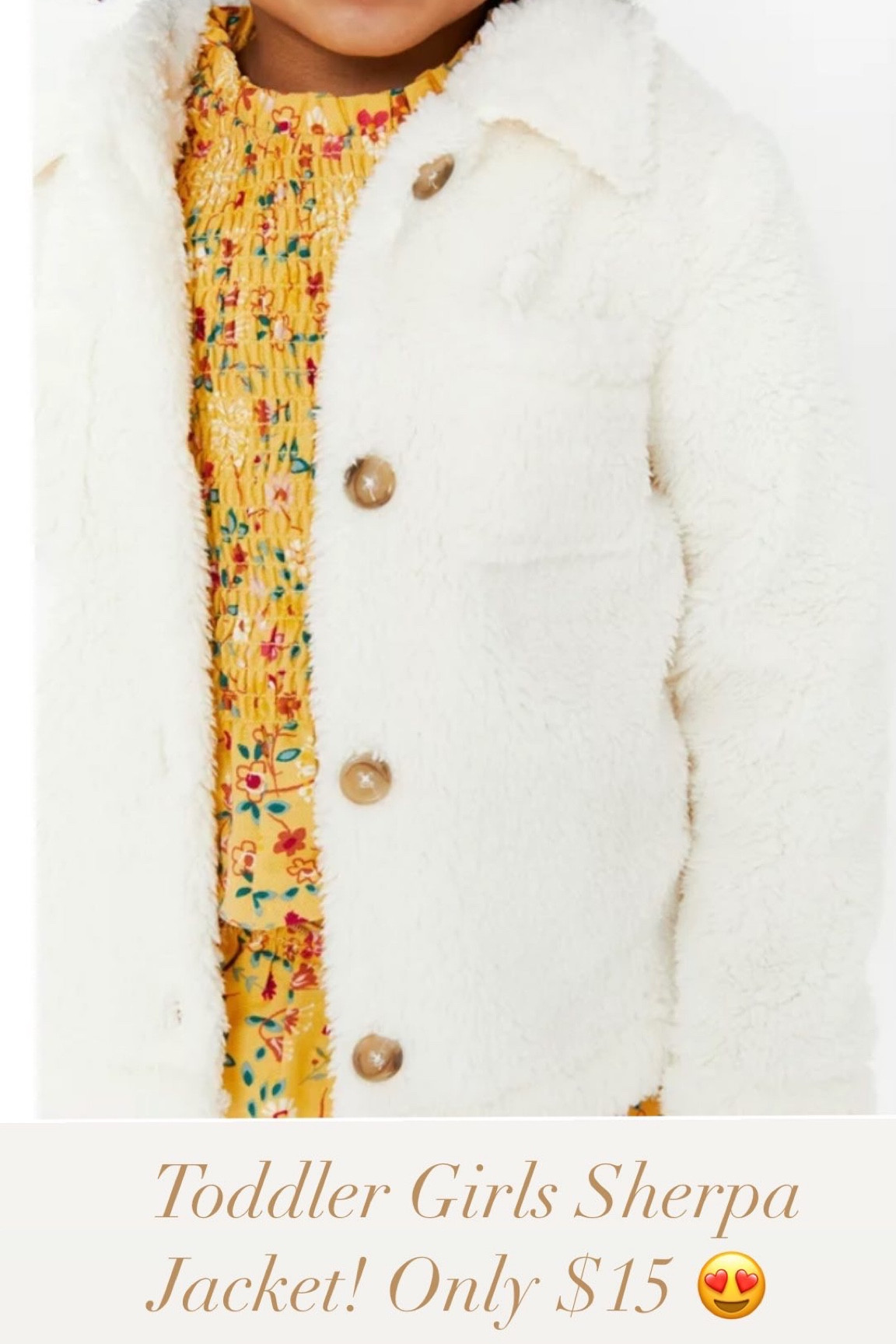 Such a cute jacket to throw on when the temperature is a little cooler out but not cold enough for a full on winter coat! This is a faux Sherpa jacket and only $15 for toddler girls! 

#LTKunder50 #LTKkids #LTKfamily