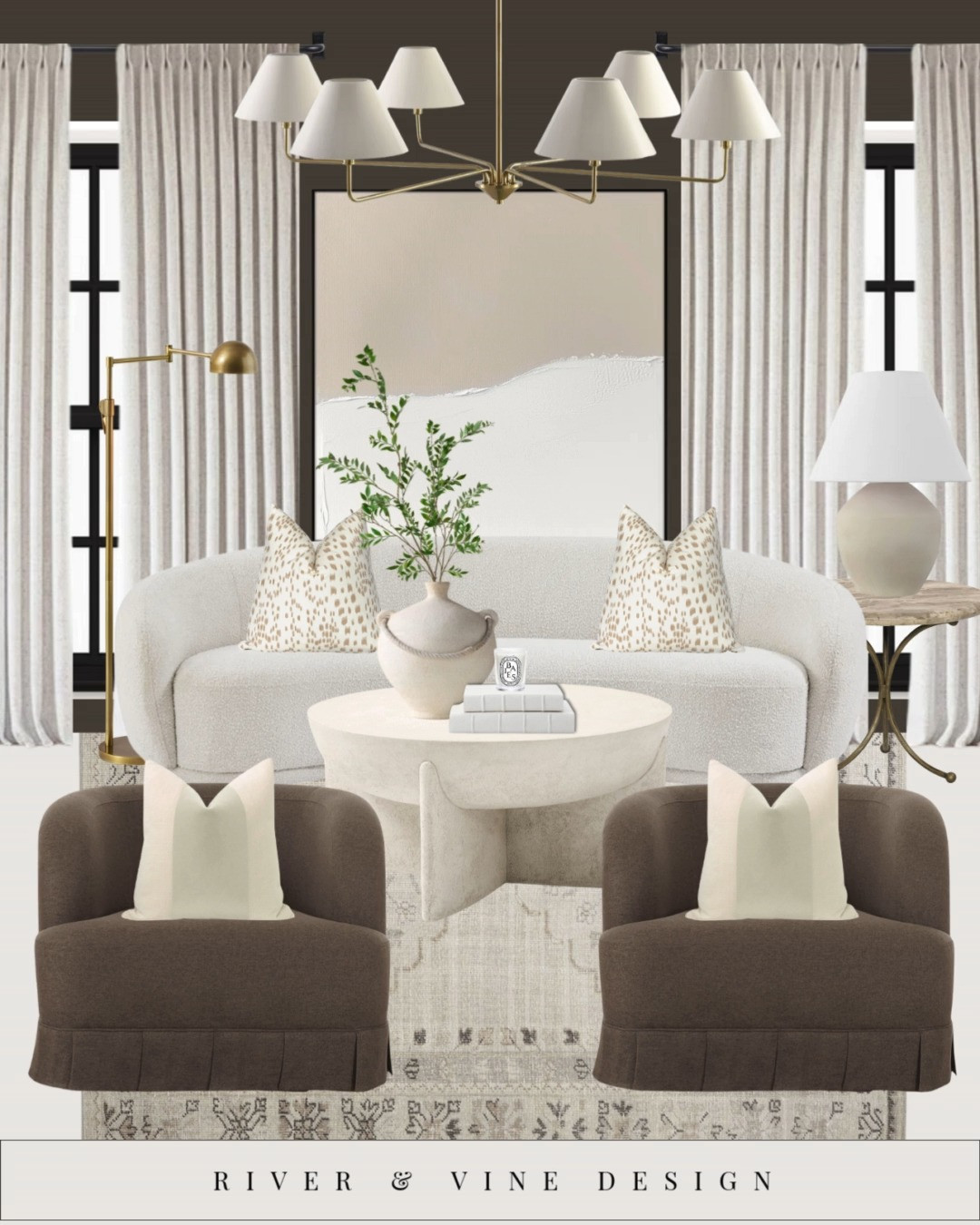 "This is why some neutral living rooms feel expensive.

It’s not the color palette — it’s how the pieces are chosen and layered.

What’s doing the heavy lifting here:
• Curved upholstery that softens the room and feels intentional
• A mix of light + mid-tone neutrals so nothing reads flat
• Low, sculptural seating that keeps the layout grounded
• Texture stacked everywhere (bouclé, linen, stone, subtle pattern)
• A simple, quiet coffee table letting the seating shine
• Symmetry without being stiff — everything feels balanced, not forced

This is the difference between “neutral” and designed.

Every piece here was chosen to work together — scale, tone, and texture all matter.
You don’t need bold color to make a statement. You need the right neutrals.

🛒 All pieces are linked so you can recreate this look without guesswork.
Save this if you love calm, elevated living rooms that actually feel finished." 

 #LTKHome