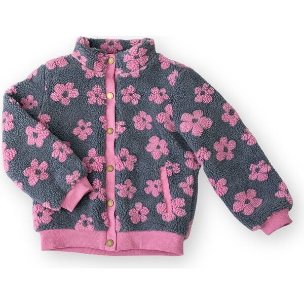 Flower Power Fleece Jacket, Pink | Maisonette