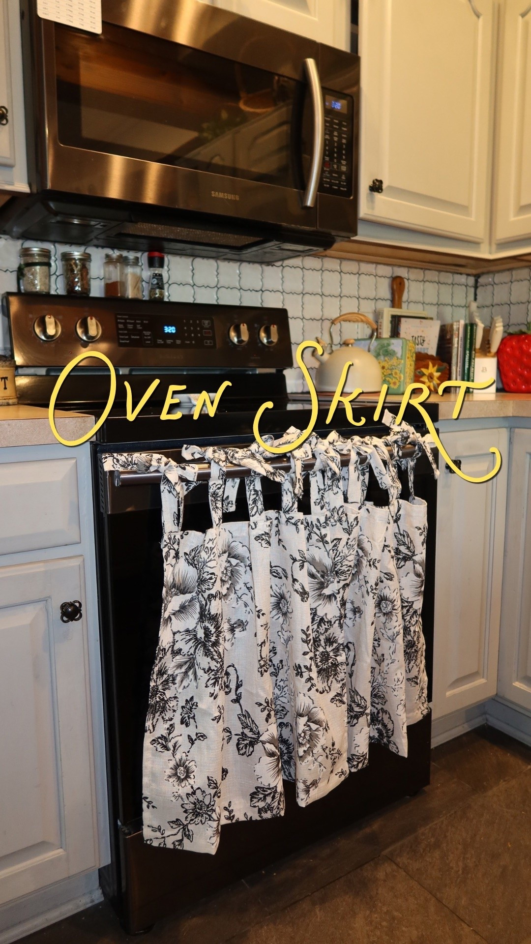 a fun twist on these curtains using them as an oven skirt! perfect way to add a little whimsy to our old farmhouse!

#LTKHome