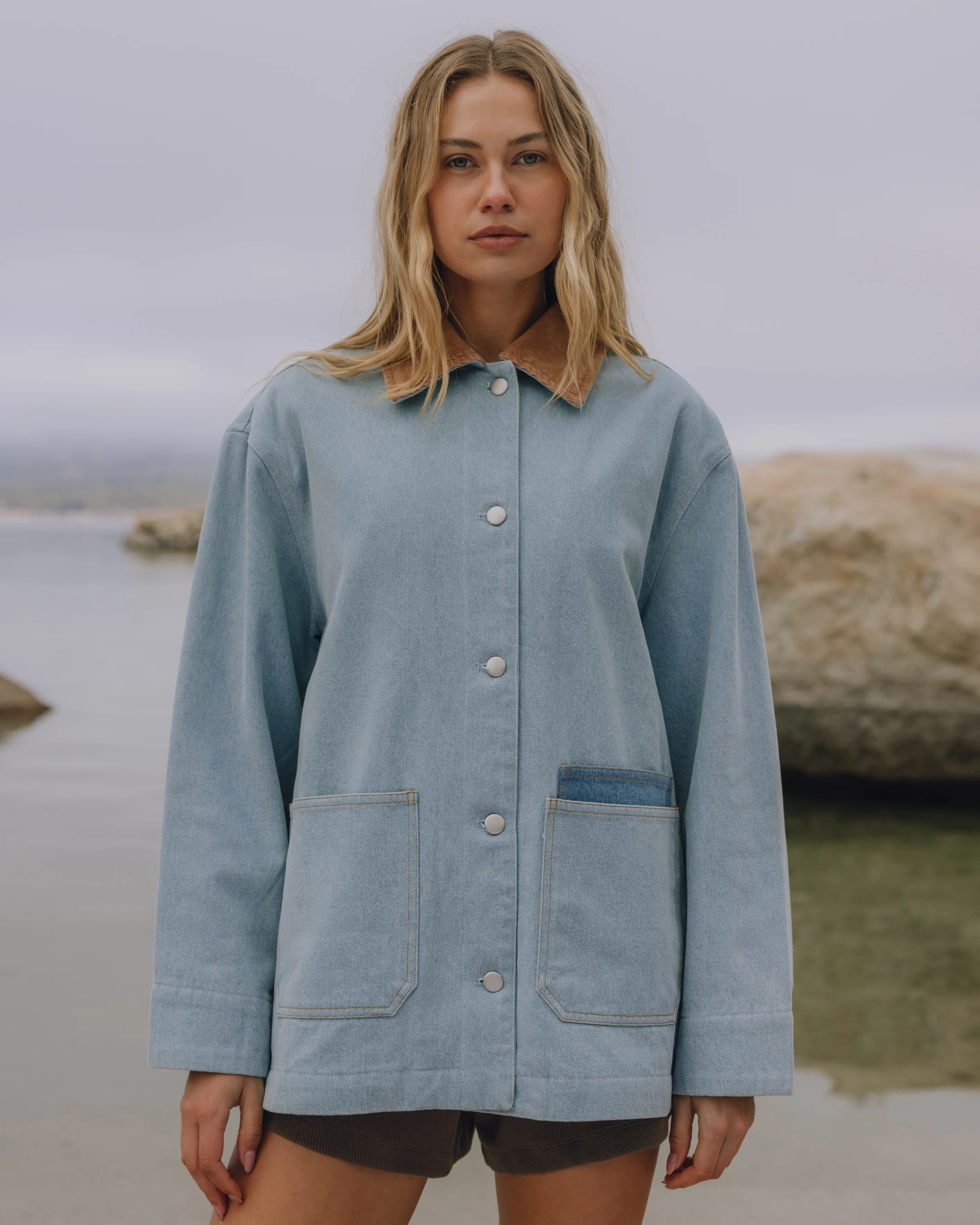 Denim Barn Jacket - Denim + Mousse Collar | Daily Drills LLC