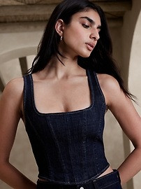 Agatha Denim Bustier Top | Banana Republic (US)