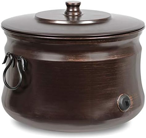 BIRDROCK HOME Decorative Water Hose Holder Pot with Lid - Distressed Bronze Exterior - Ground Garden | Amazon (US)