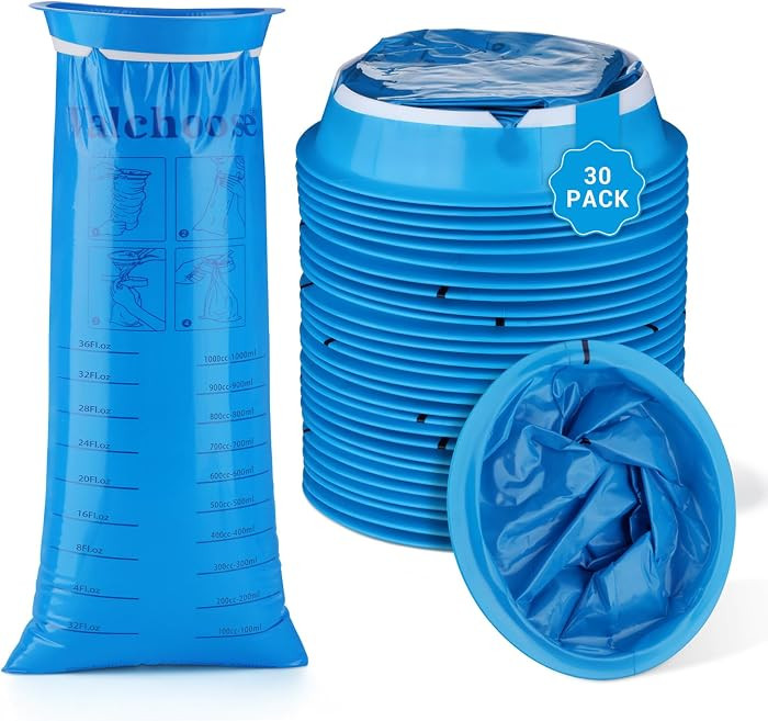 Emesis Bags 30 Pack, 1000ml Leak-Proof Vomit Bags Disposable | Amazon (US)